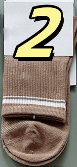 Women's Cotton Socks with Multi-color Stripes-PUT-189