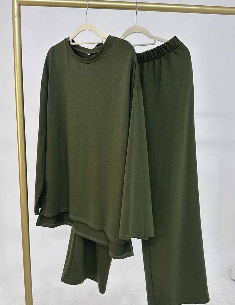 2025 New Solid Color Loose Two-piece Suit