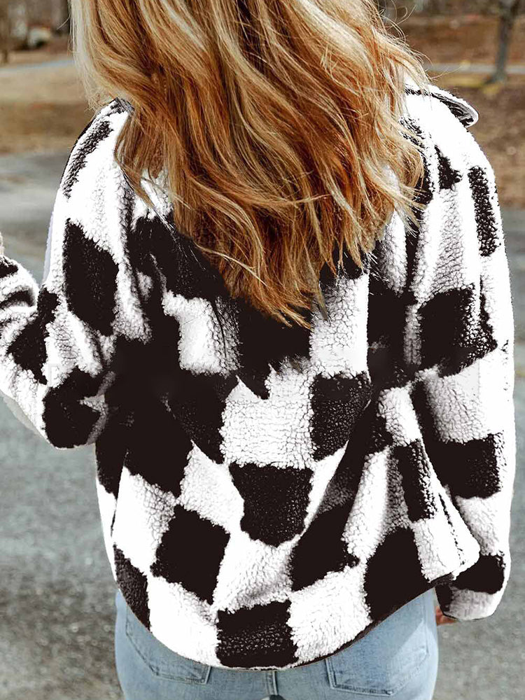 Women's Plaid Cardigan Sweatshirt