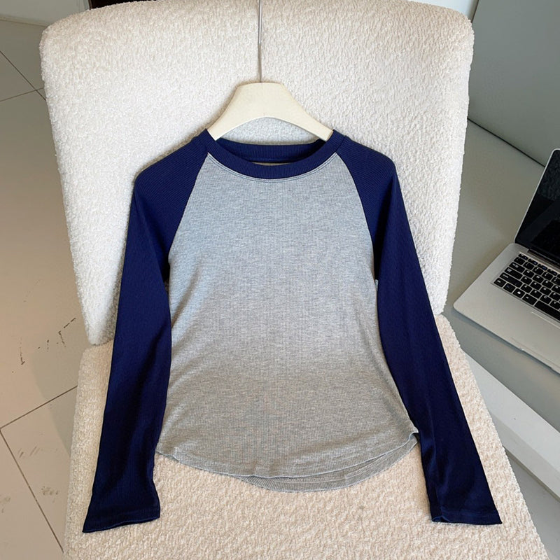 2025 Spring Fashion Splicing Straight Shoulder Bottoming Shirt-PUT-188