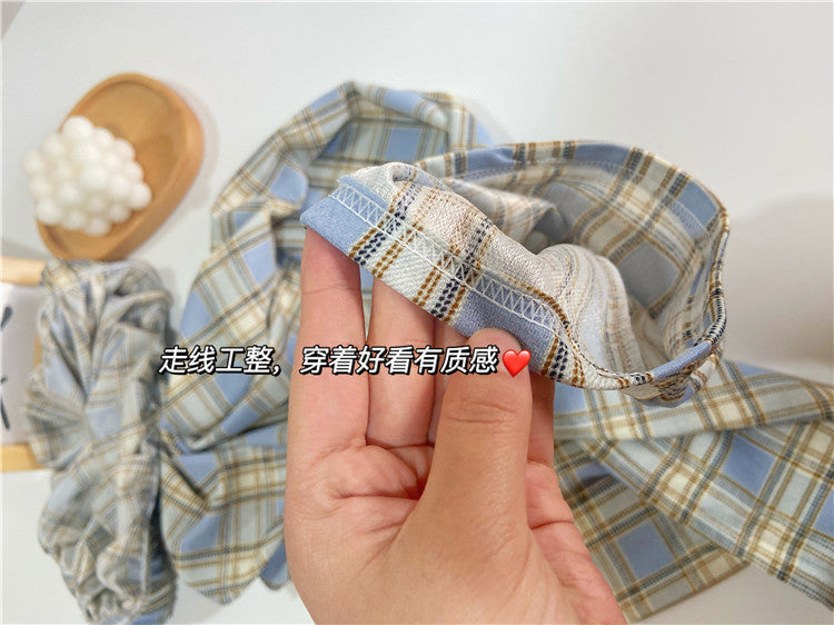 Women's Plaid Casual Straight Pants-MO156