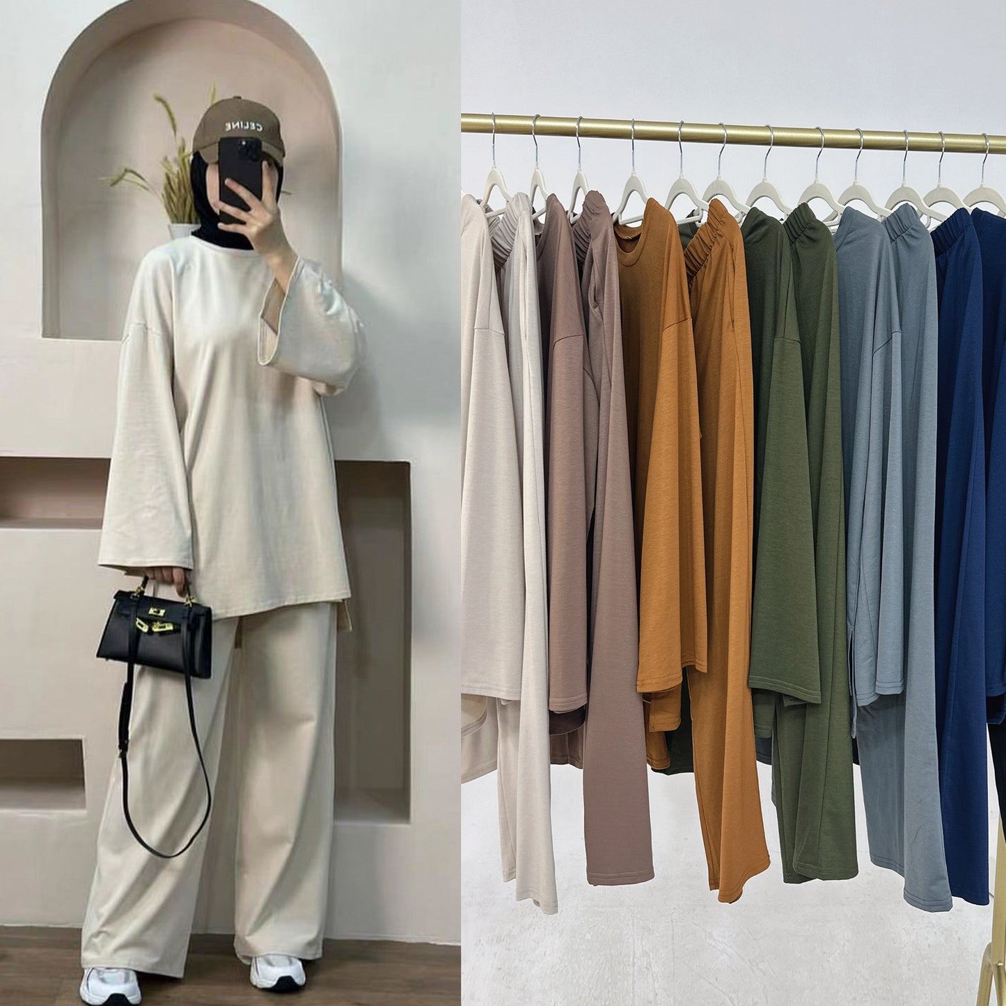 2025 New Solid Color Loose Two-piece Suit