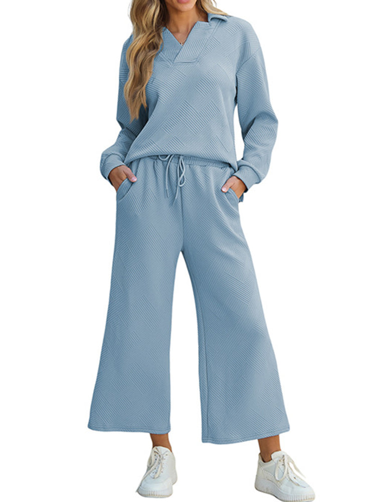 Women's Solid Color Simple Casual Suit- LC626233