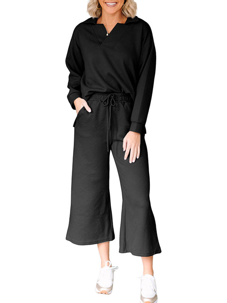 Women's Solid Color Simple Casual Suit- LC626233