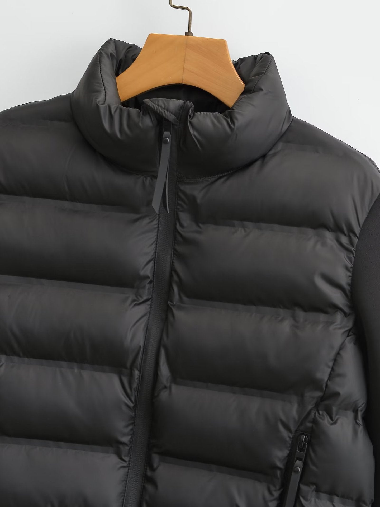 Black Patchwork Short Cotton Jacket