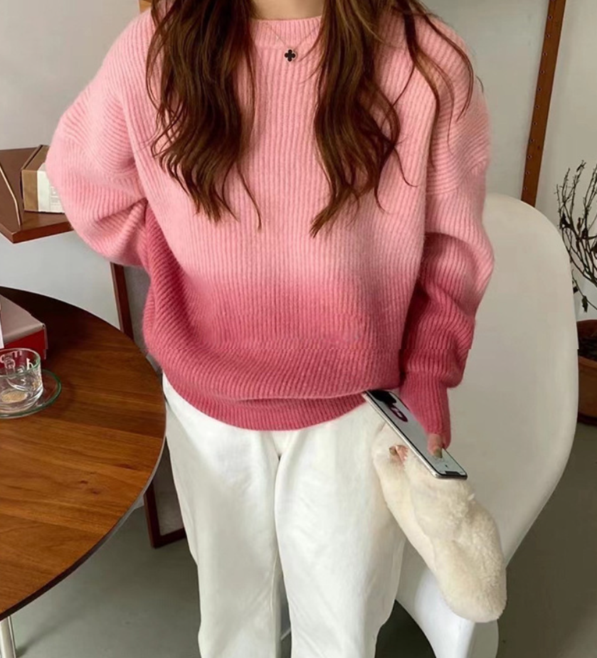 Women's Autumn and Winter New Tie-dyed Gradient Sweater