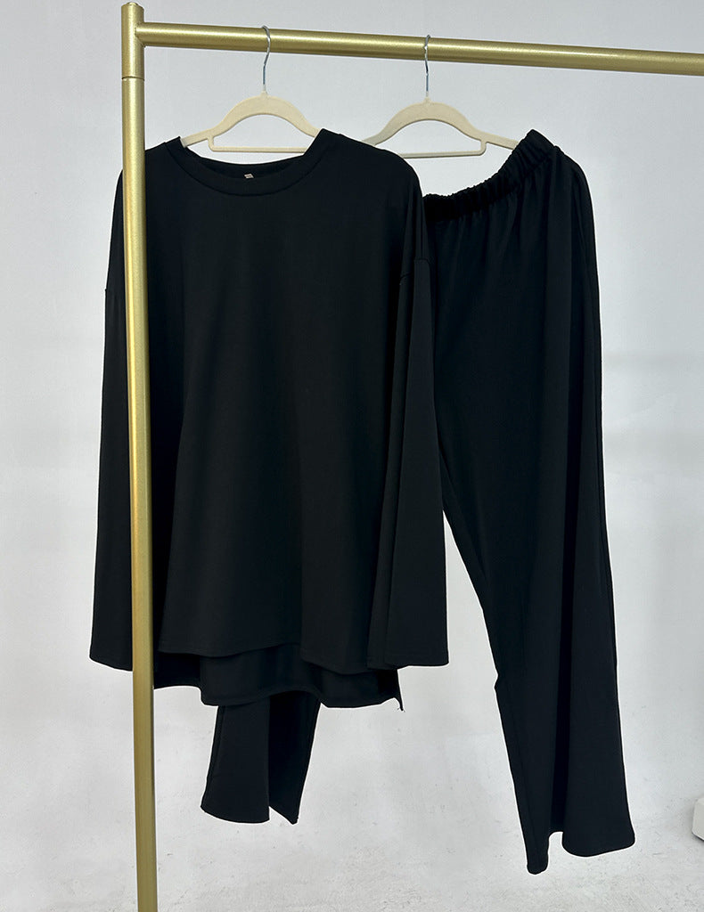 2025 New Solid Color Loose Two-piece Suit