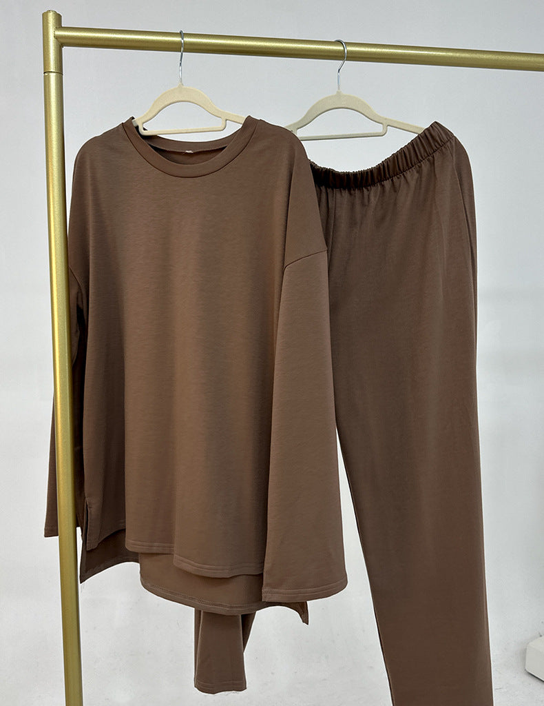 2025 New Solid Color Loose Two-piece Suit