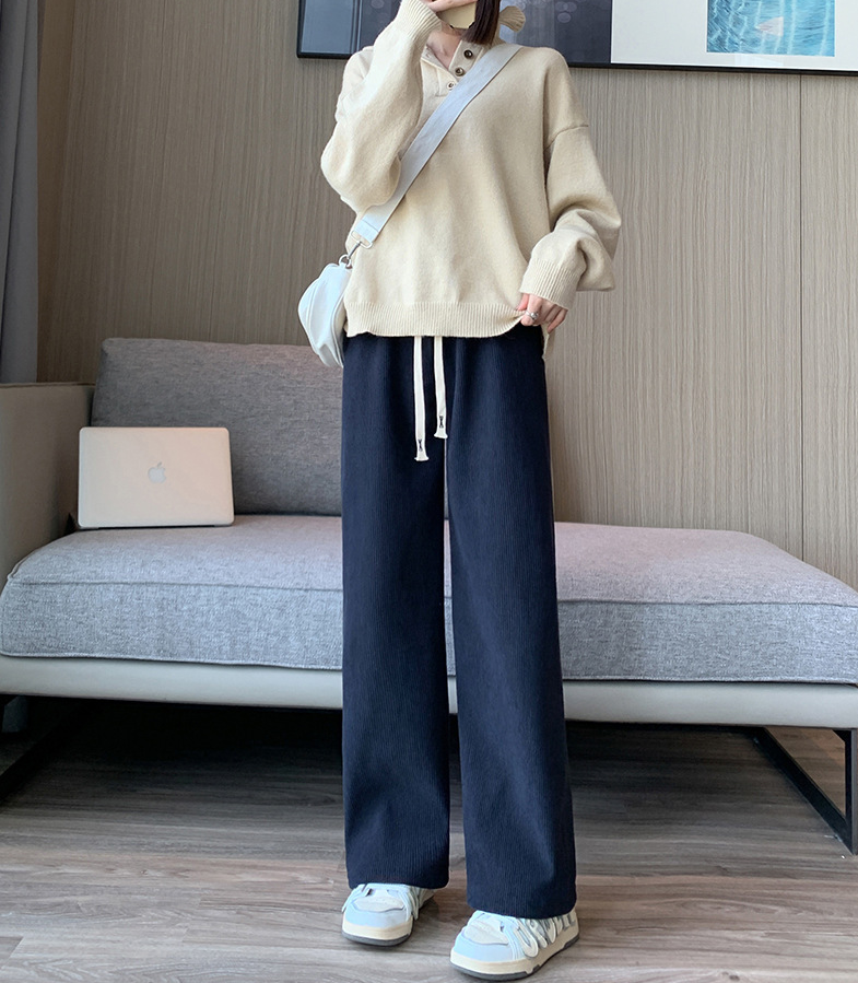 Women's Autumn and Winter Knitted Wide Leg Pants-LB251