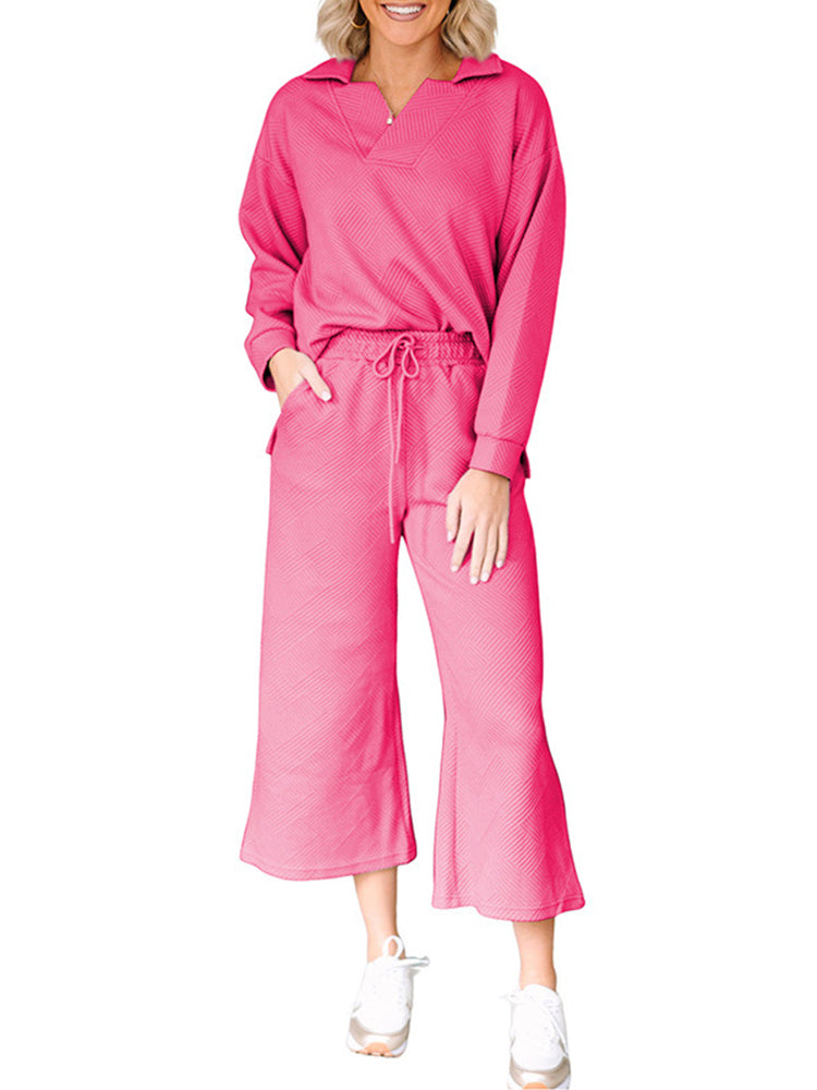 Women's Solid Color Simple Casual Suit- LC626233