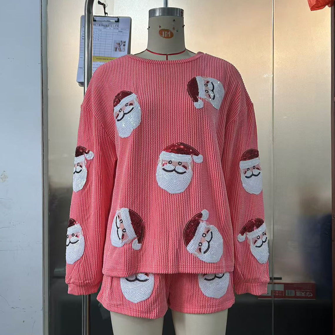 Women's Christmas Top and Shorts Suit