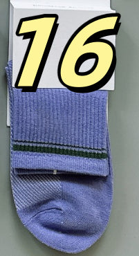 Women's Cotton Socks with Multi-color Stripes-PUT-189