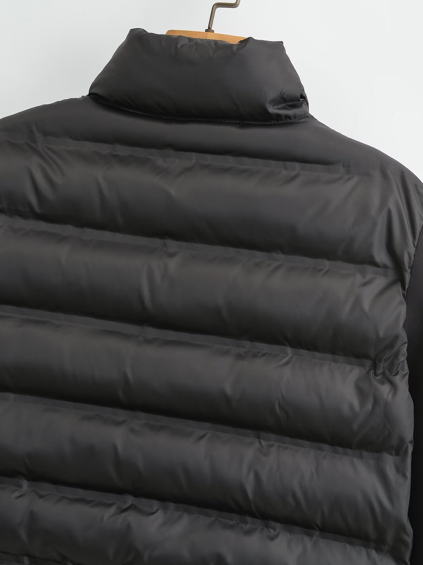 Black Patchwork Short Cotton Jacket