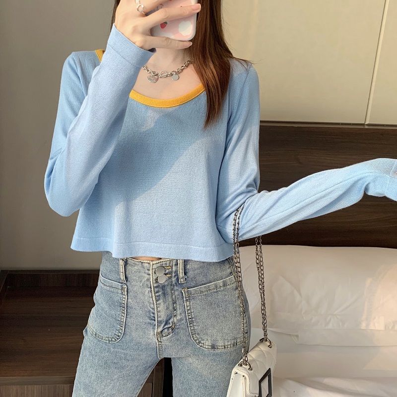 Women's Short Long Sleeve Knitted Sweater