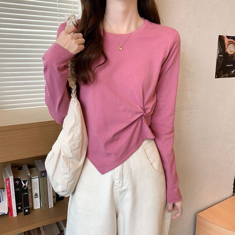 2025 New Spring and Autumn Irregular Design Long-sleeved T-shirt-SP&R-501