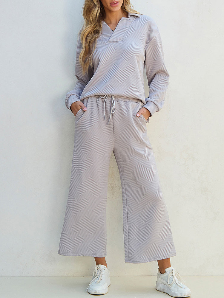 Women's Solid Color Simple Casual Suit- LC626233