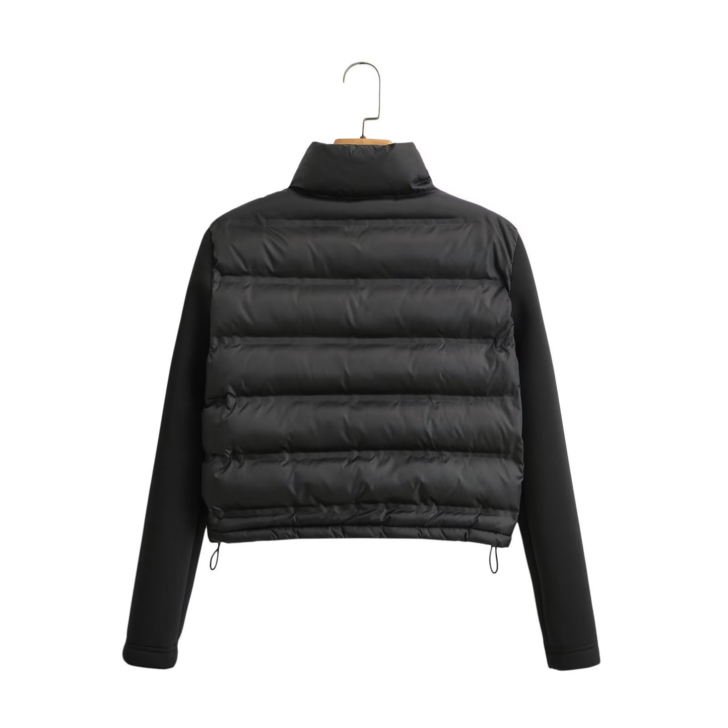Black Patchwork Short Cotton Jacket