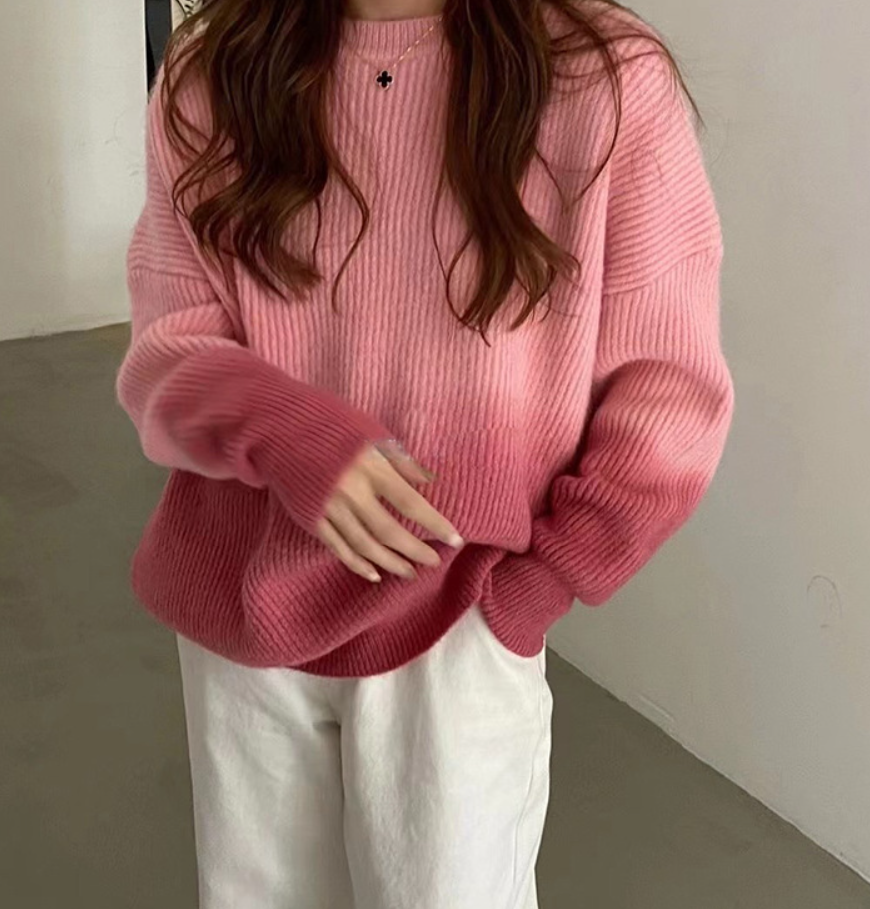 Women's Autumn and Winter New Tie-dyed Gradient Sweater