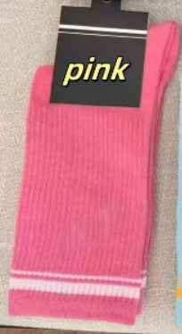 Women's Cotton Socks with Multi-color Stripes-PUT-189
