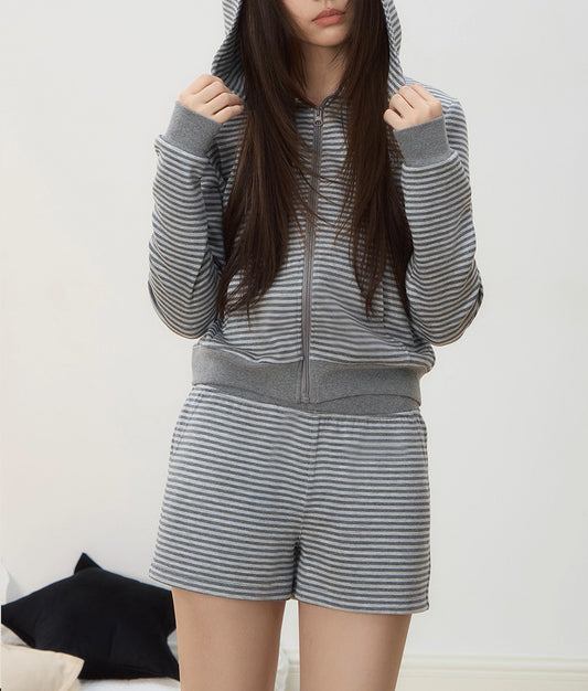 ABNW029 Gray Loose Hoodies Shorts