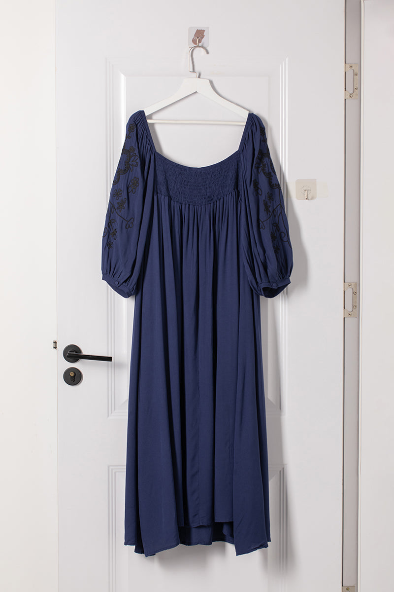 Bohemian Vacation Beach Dresses Women Vintage Embroidered Dress 6202##