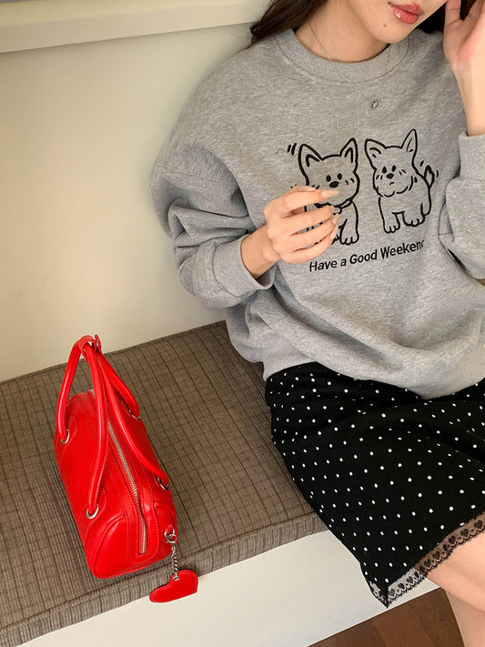 ABNW041 Graphic Loose Sweatshirt