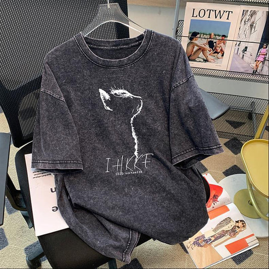 ABNW039 Graphic Oversized Tee