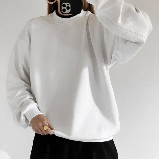 ABS2473WT Overszied White Sweatshirt