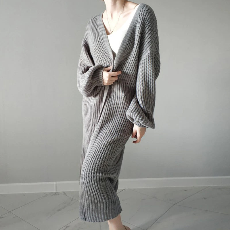 Long Loose Knitted Oversized Cardigan Sweater-ABB04GY