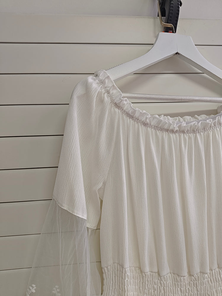 SHA-White Midi Dress