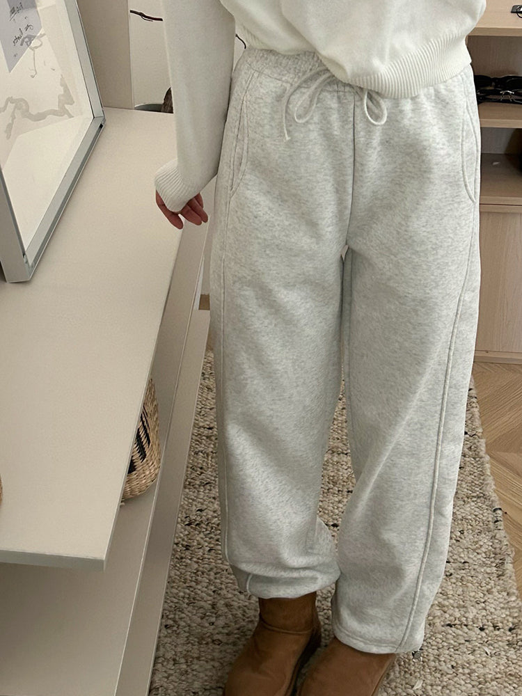 Thickened Fleece Wide Leg Pants Winter Casual Long Pants