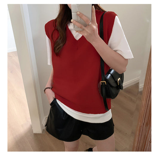 2024 Spring and Autumn Knitted Vest Women