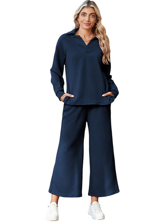 Women's Solid Color Simple Casual Suit- LC626233
