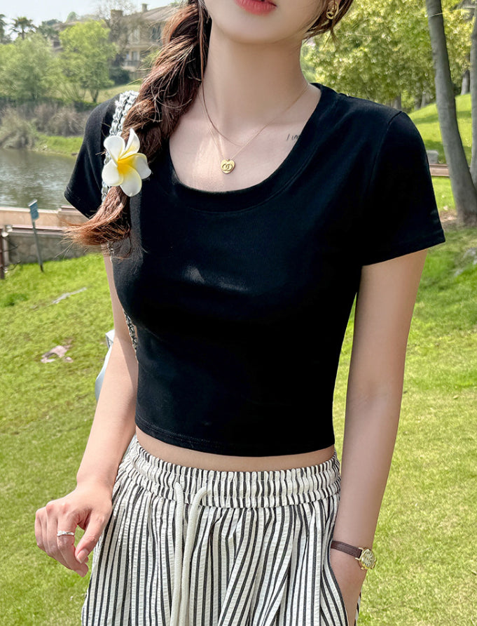 Women's Short Sleeve Cropped T-shirt-SPF-230