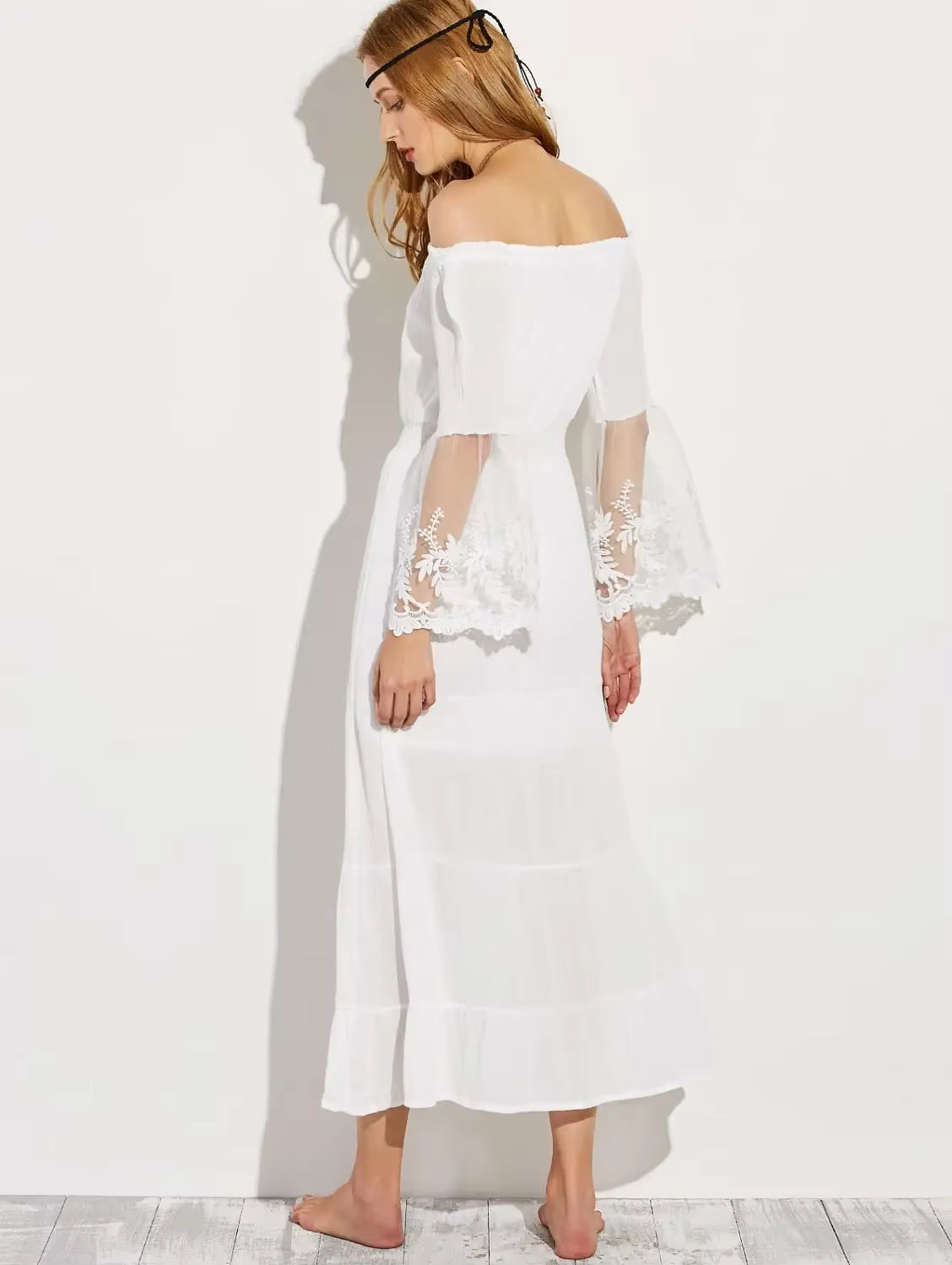 SHA-White Midi Dress