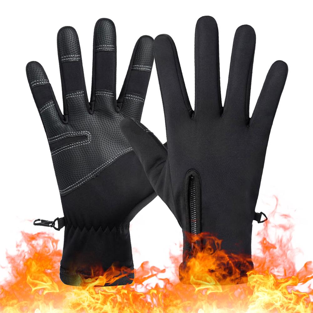 Winter Men Warm Gloves Touch Screen Waterproof Anti-slip Gloves-ABC02BK