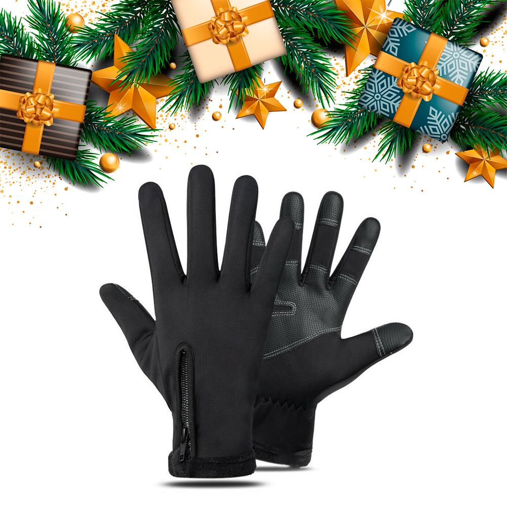 Winter Men Warm Gloves Touch Screen Waterproof Anti-slip Gloves-ABC02BK