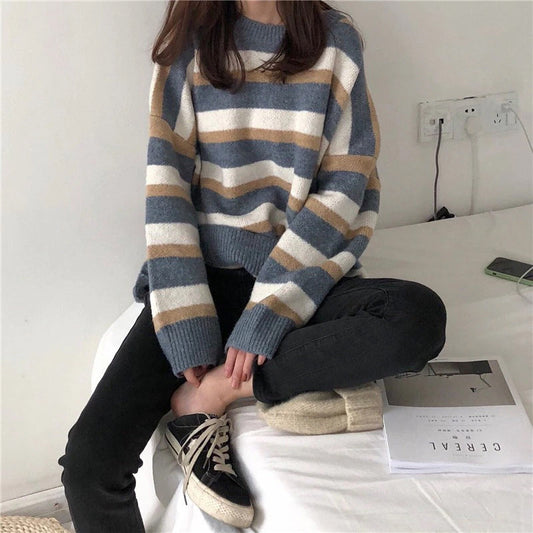 Vintage Colors Striped Sweater-ABB05stri