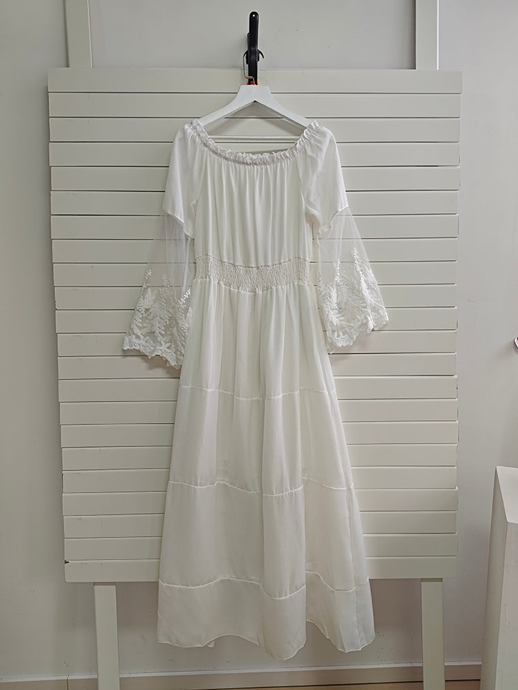SHA-White Midi Dress