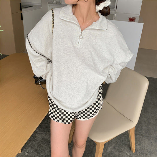 ABS2458GY Gray Loose Sweatshirt