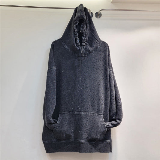 ABS2444BK Washed Black Oversized Hoodie