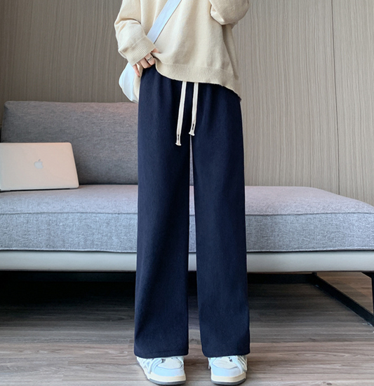 Women's Autumn and Winter Knitted Wide Leg Pants-LB251