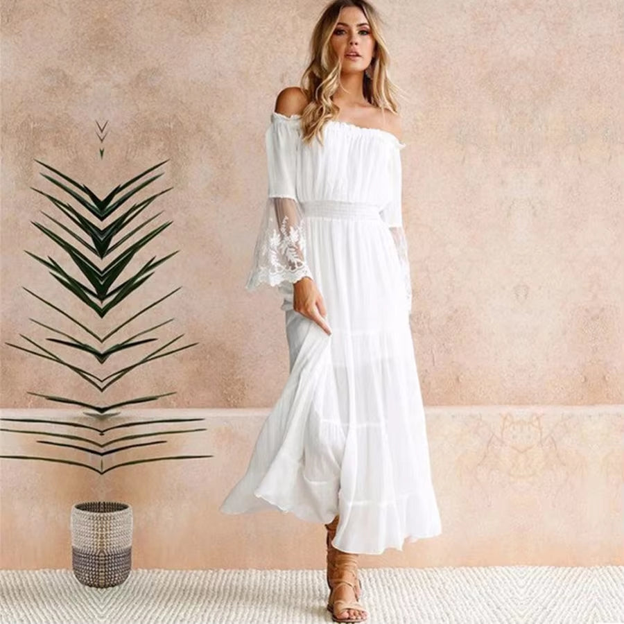 SHA-White Midi Dress