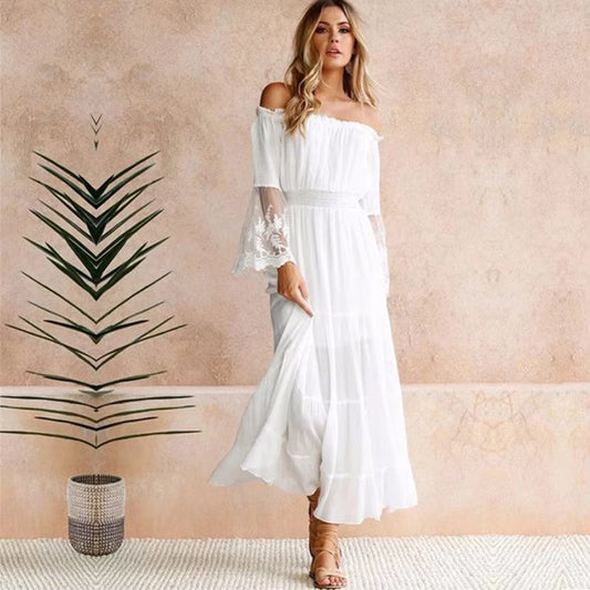 SHA-White Midi Dress
