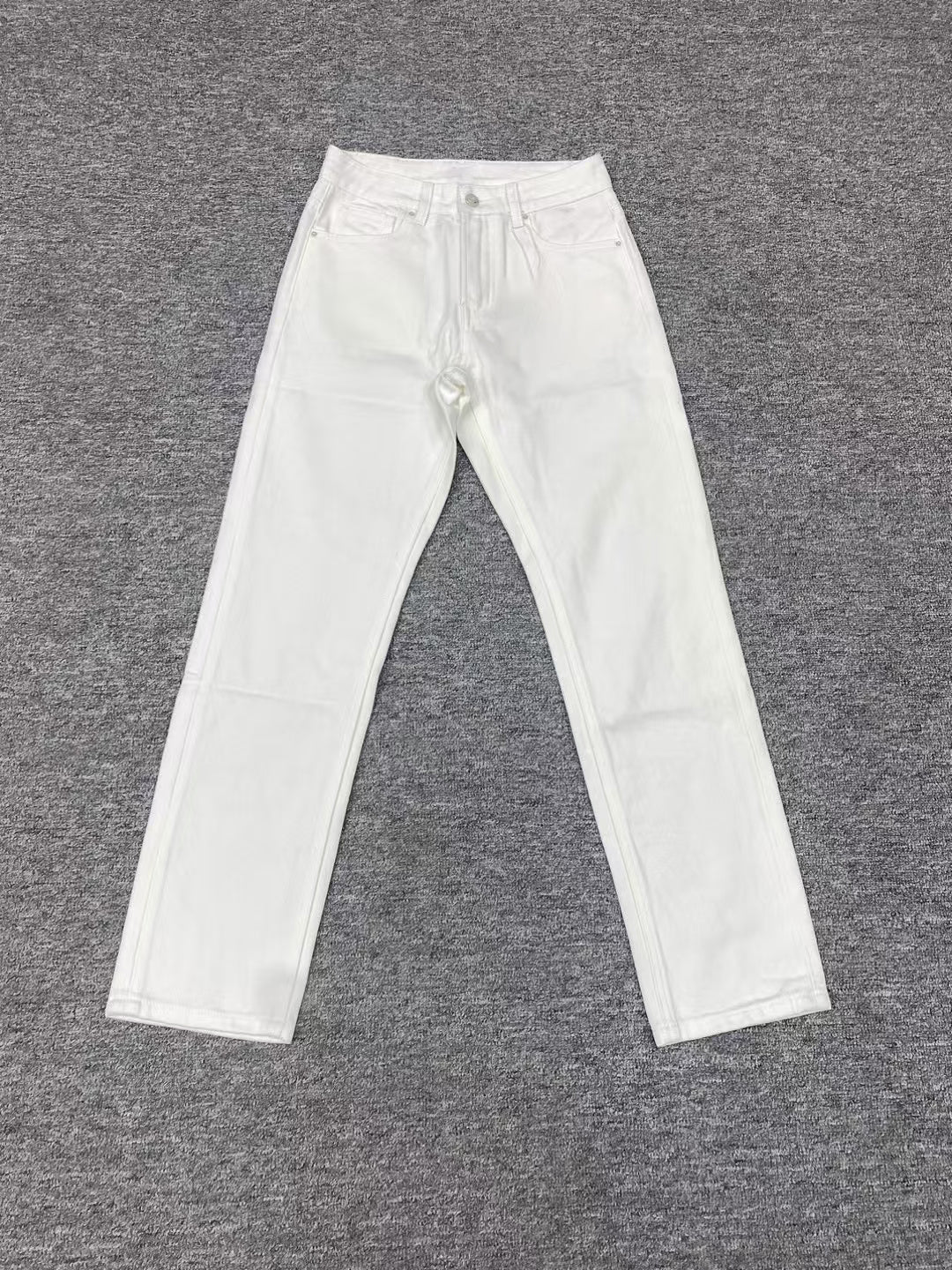 High-waisted Cotton Breathable Straight-leg Denim Trousers-TT021
