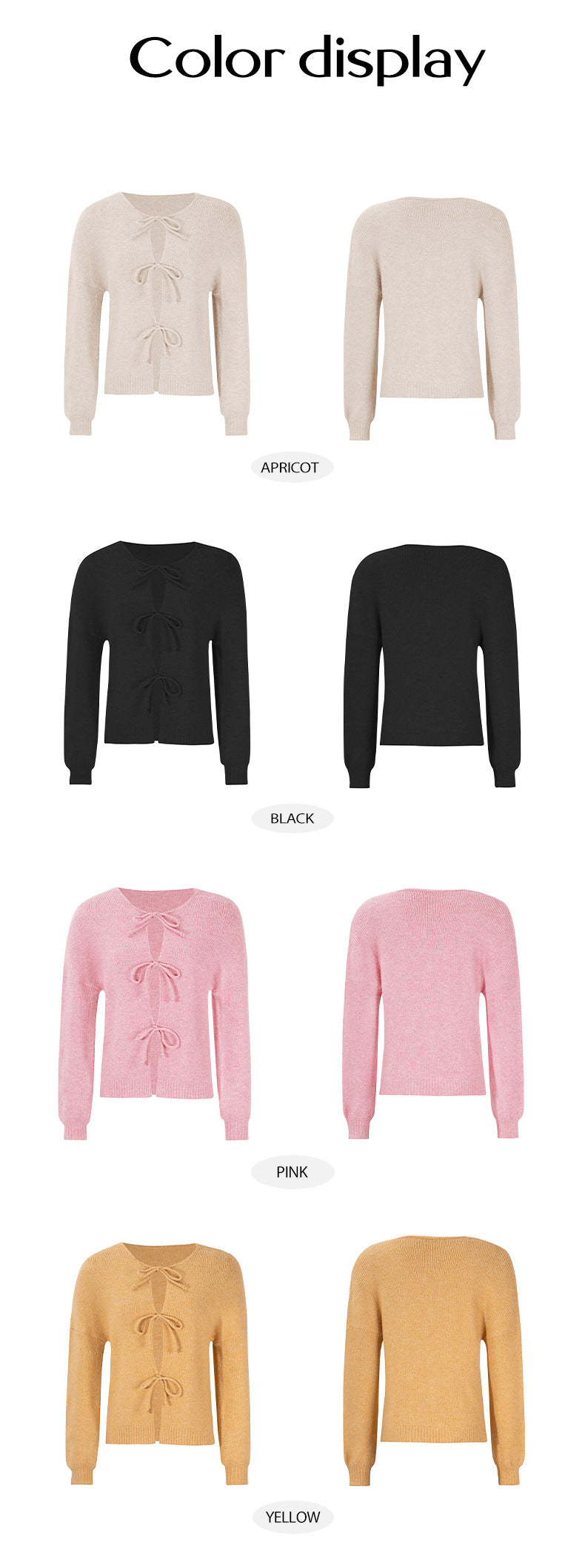 Casual Loose Cardigan Lace-up Solid Color Sweater