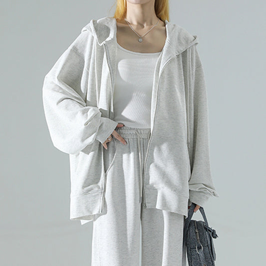 ABS2458GY Gray White Sweatshirt