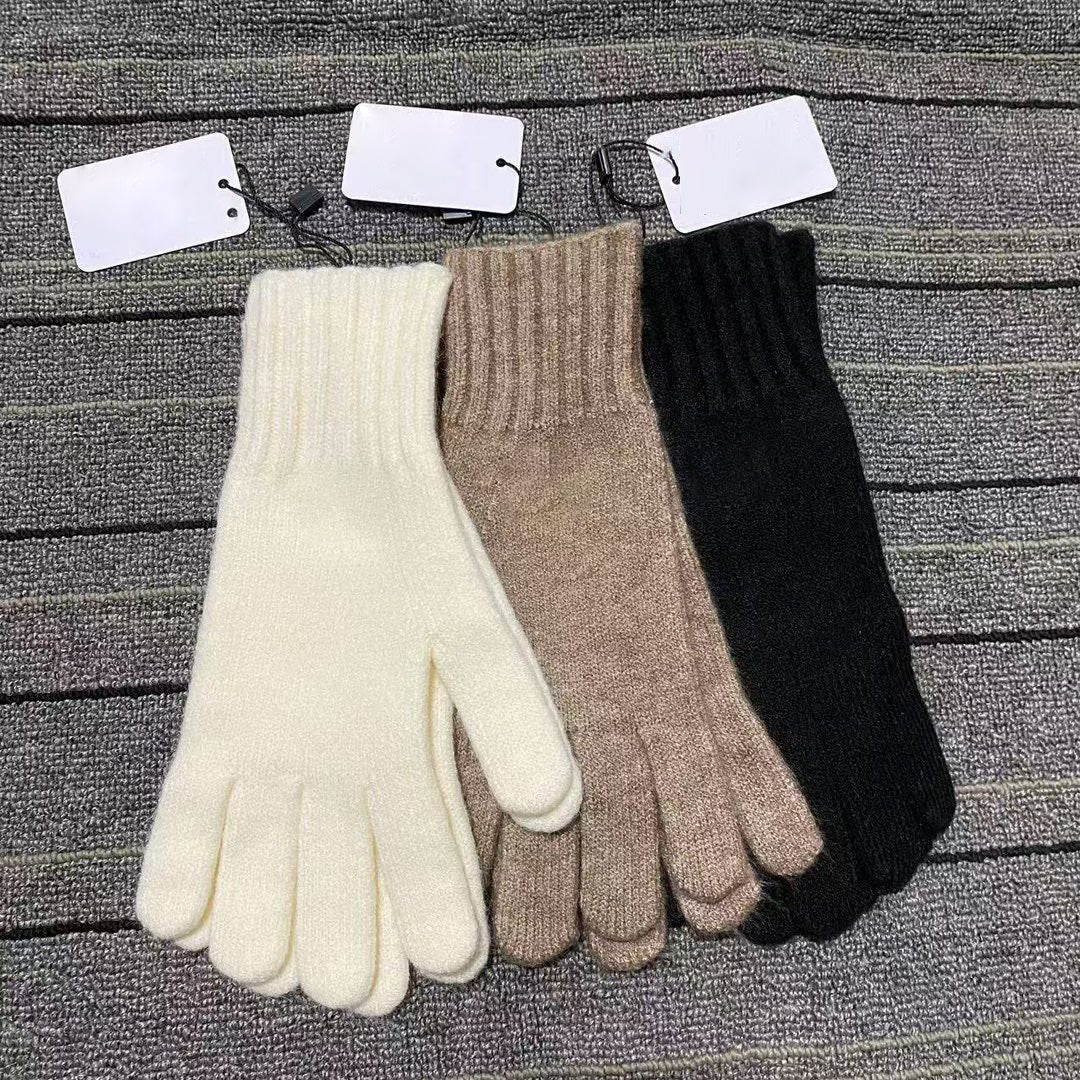 Women's Warm Cashmere Solid Color Knitted Gloves