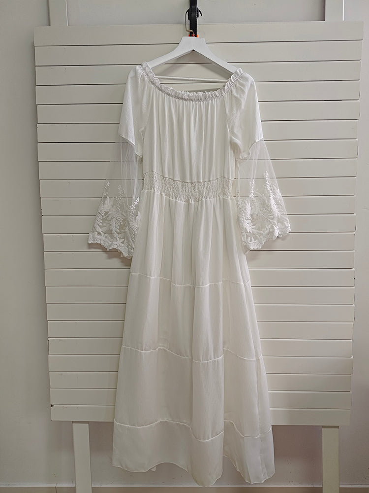 SHA-White Midi Dress