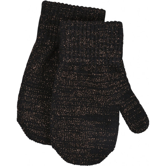 Black Knitted Mittens Glitter - ABT46BK